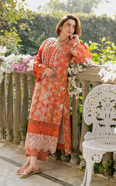 03-Piece Lawn Suit With Embroidery - Unstitched