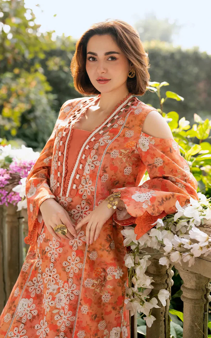03-Piece Lawn Suit With Embroidery - Unstitched