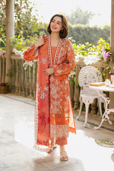 03-Piece Lawn Suit With Embroidery - Unstitched