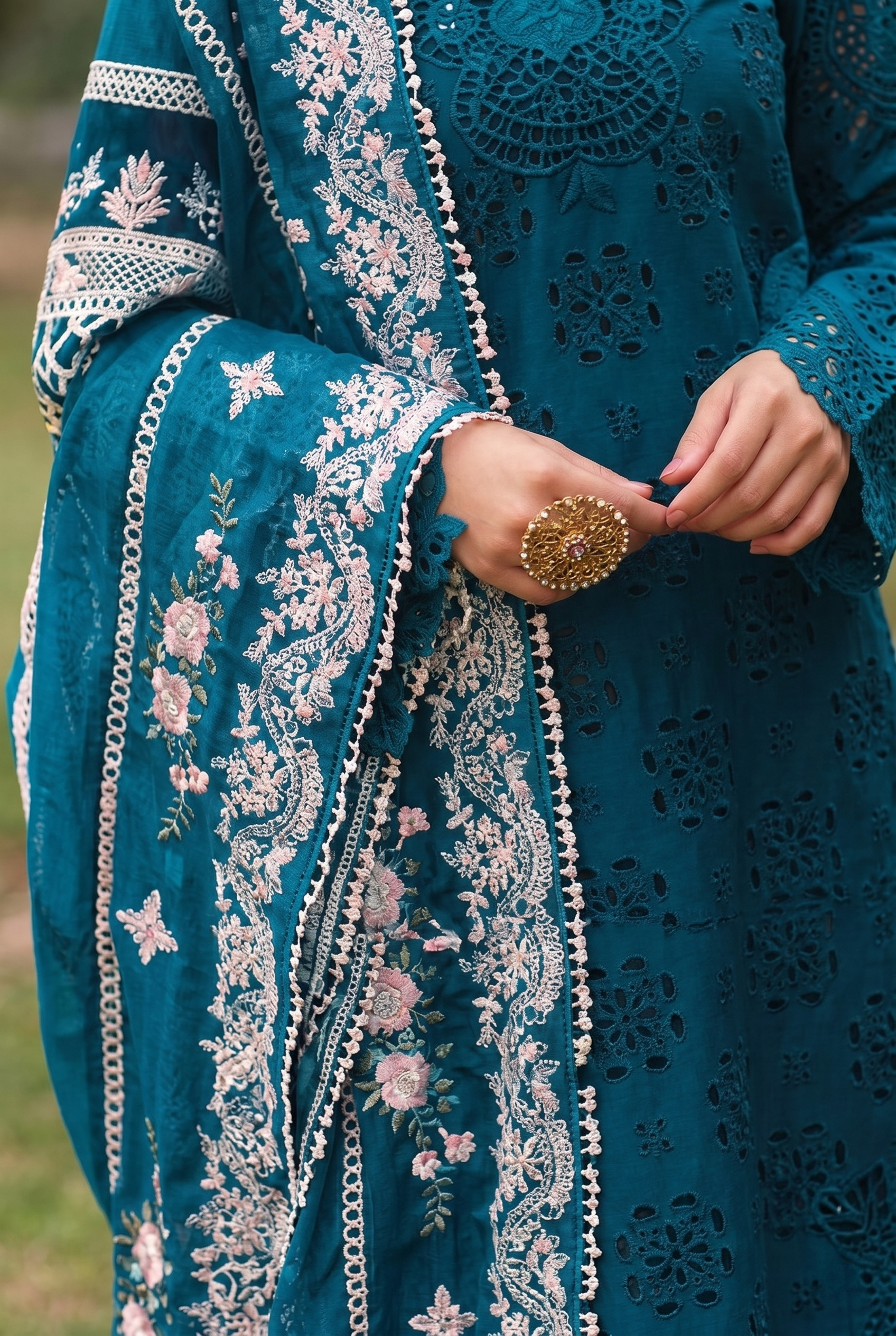 03-Piece Lawn Suit With Heavy Embroidery - Unstitched