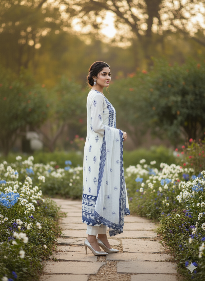 3 Piece Designer Dress - Unstitched