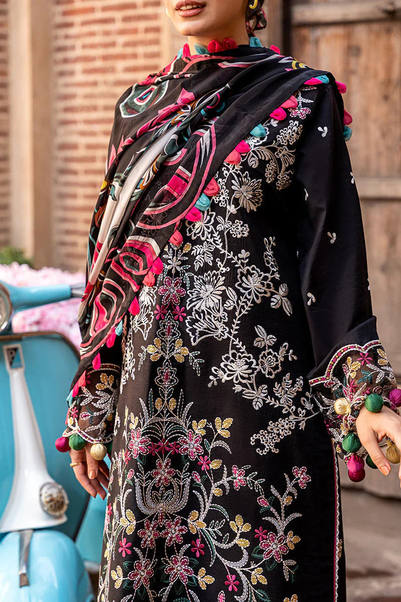 03-Piece Printed Lawn With Heavy Thread Embroidery Suit - Unstitched