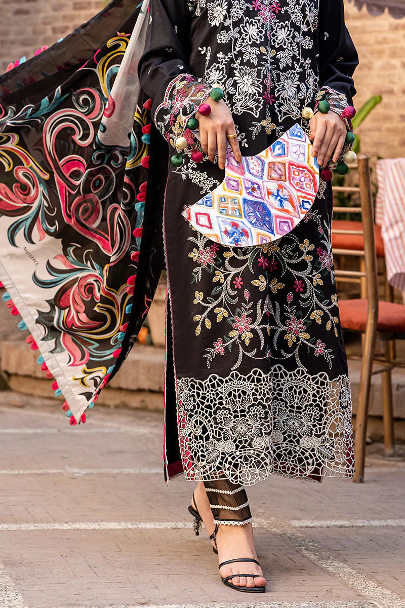 03-Piece Printed Lawn With Heavy Thread Embroidery Suit - Unstitched