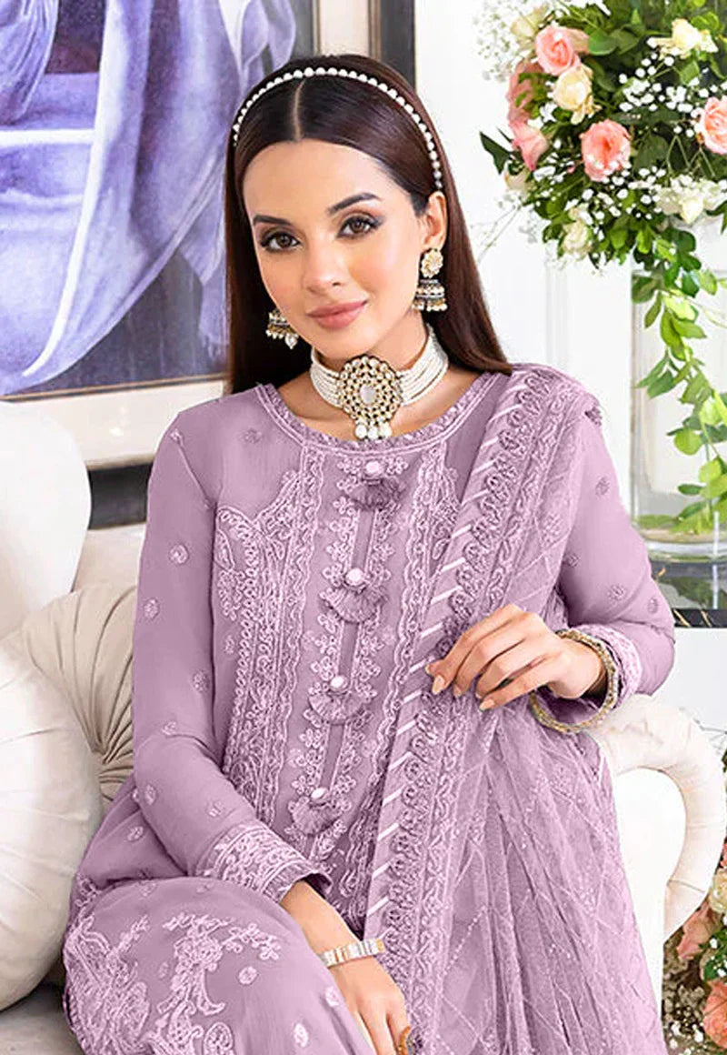3 Piece Chiffon Suit - Unstitched