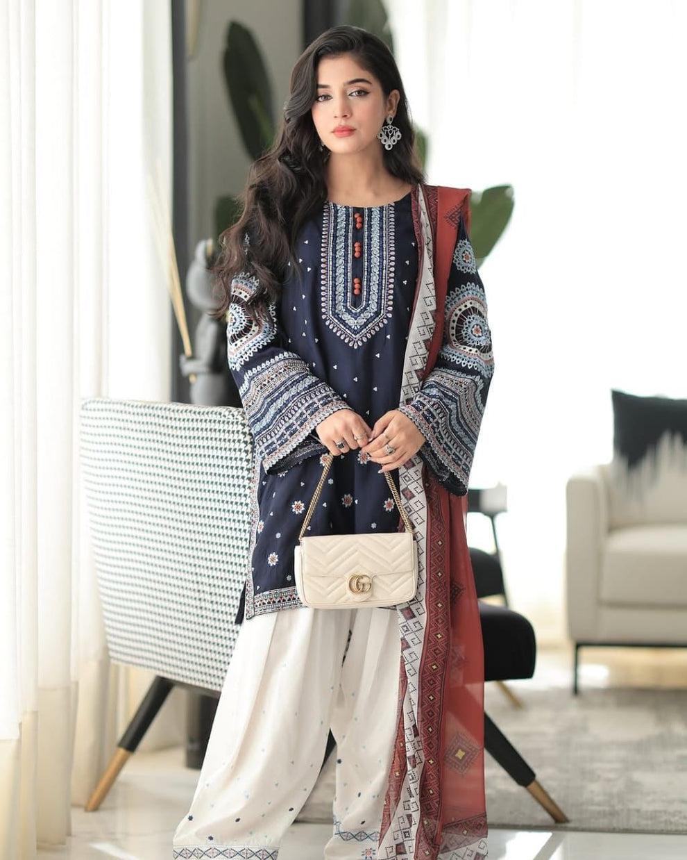 3 Piece Embroidery Suit - Unstitched