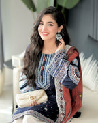 3 Piece Embroidery Suit - Unstitched