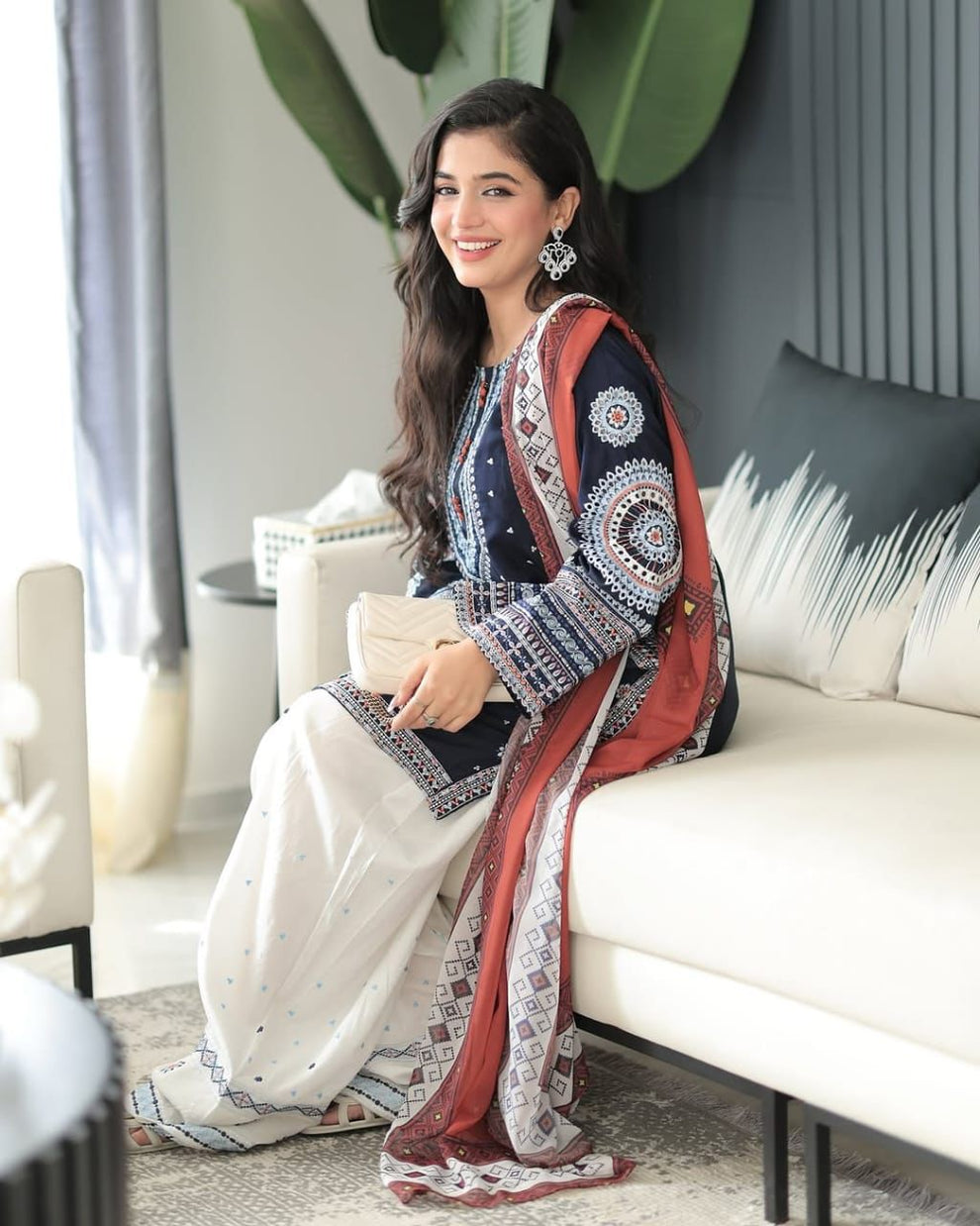 3 Piece Embroidery Suit - Unstitched