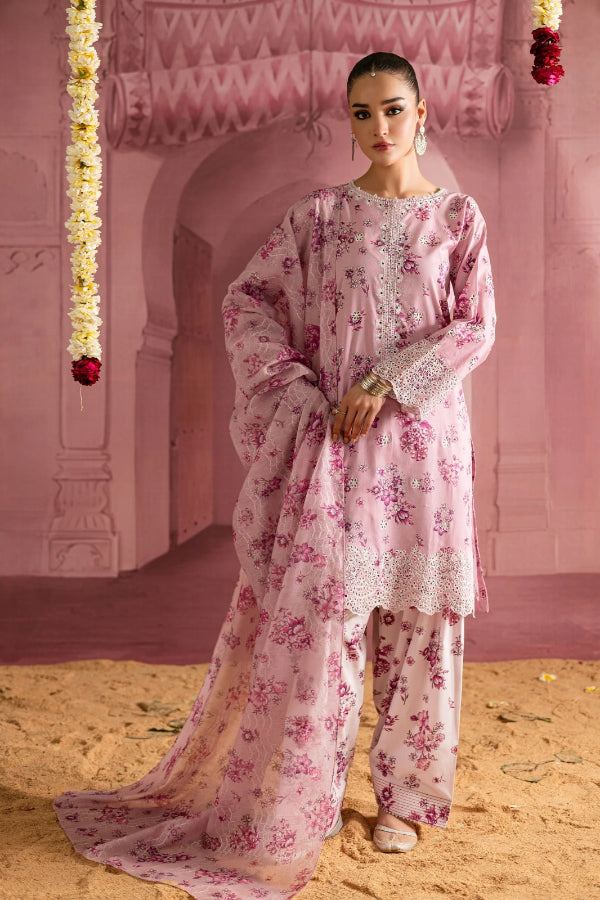 3 Piece Chikankari Embroidery Suit - Unstitched
