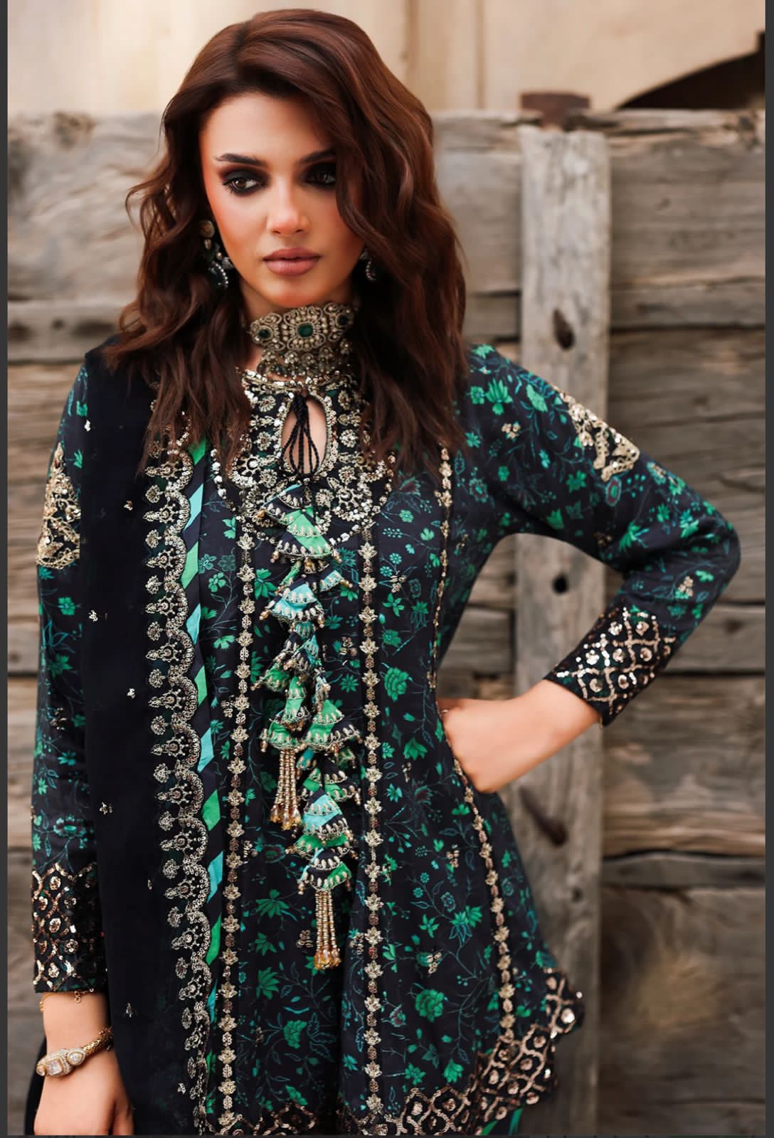3 Piece Embroidered Suit - Unstitched