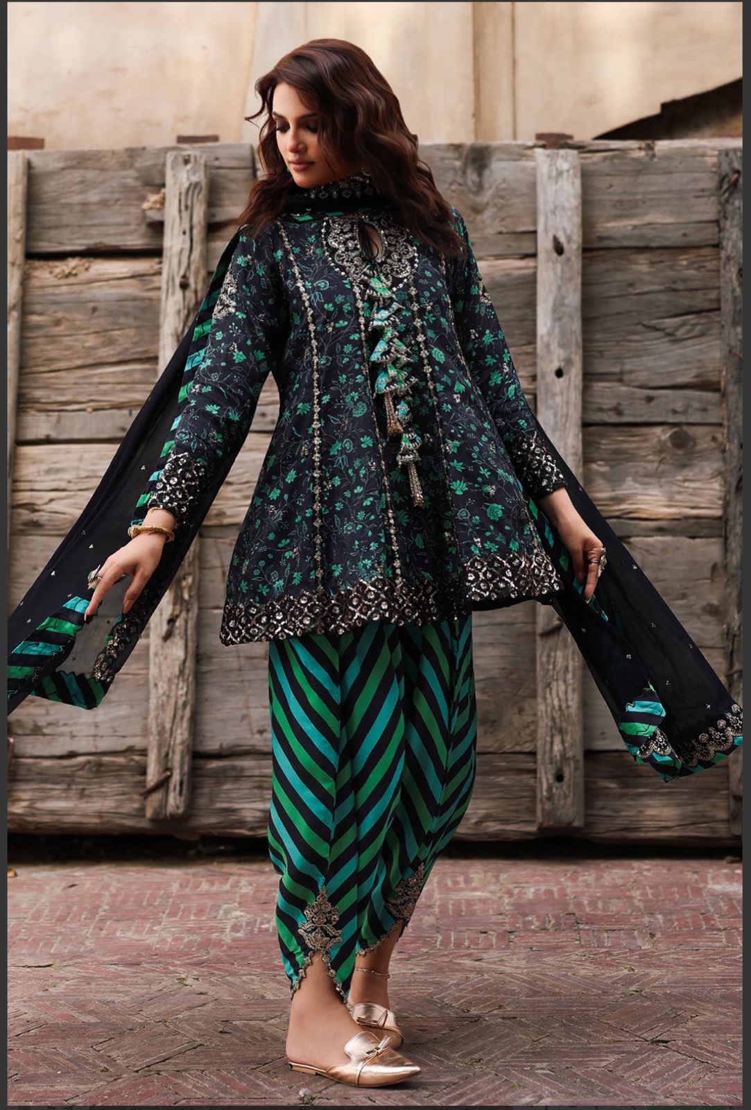 3 Piece Embroidered Suit - Unstitched