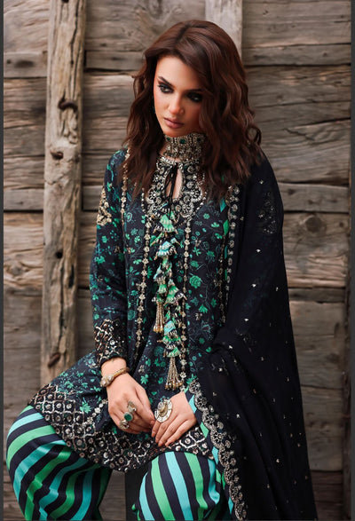 3 Piece Embroidered Suit - Unstitched