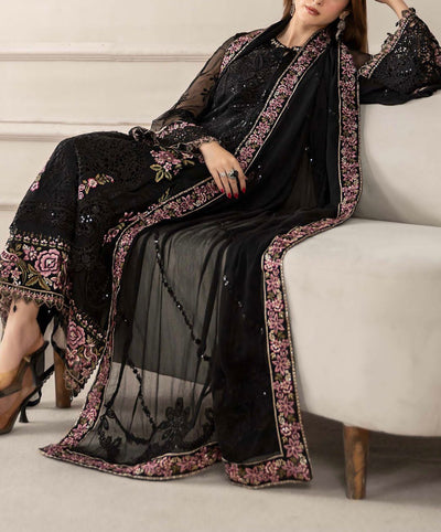 3 Piece Chiffon Suit - Unstitched