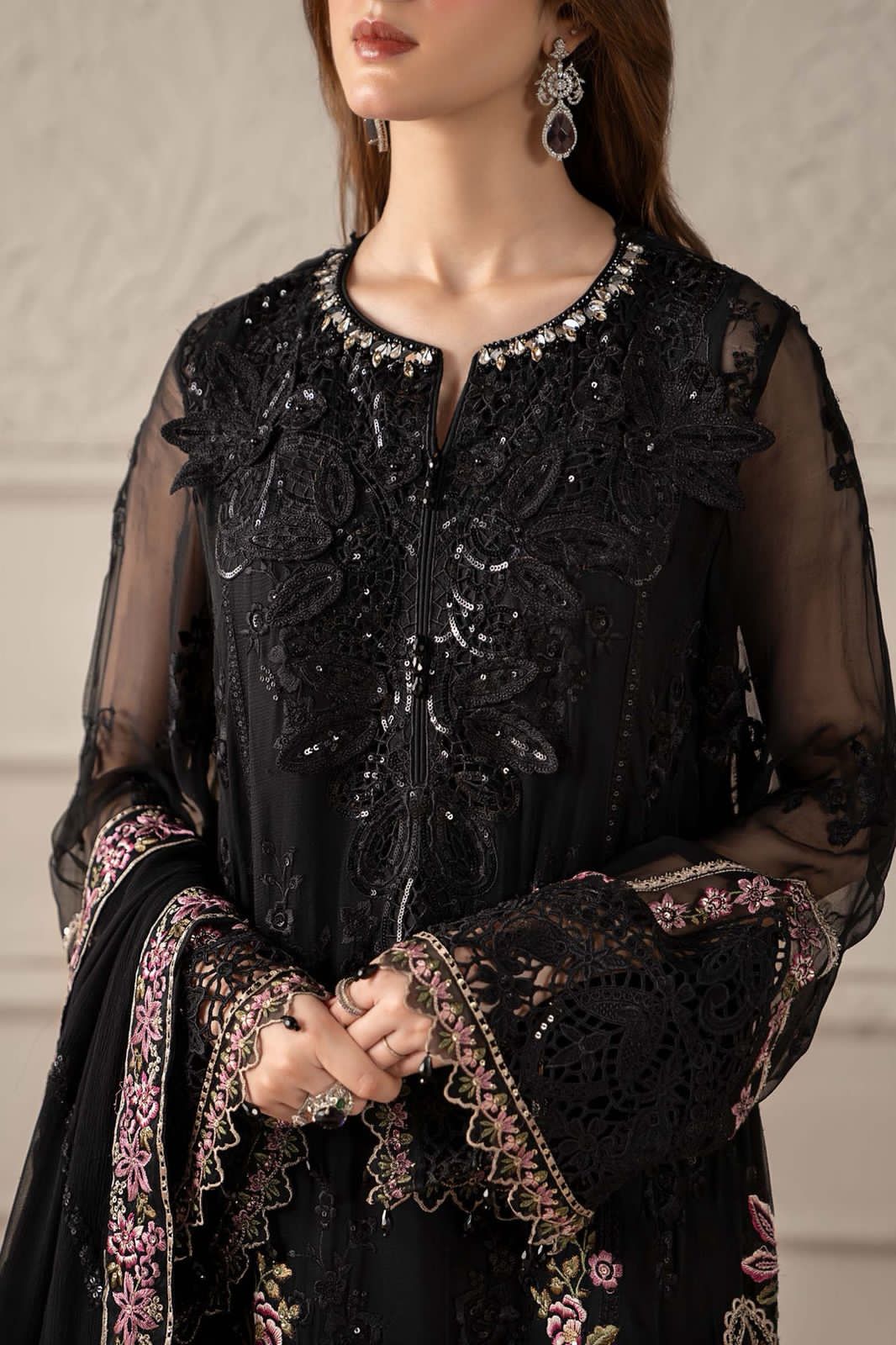3 Piece Chiffon Suit - Unstitched