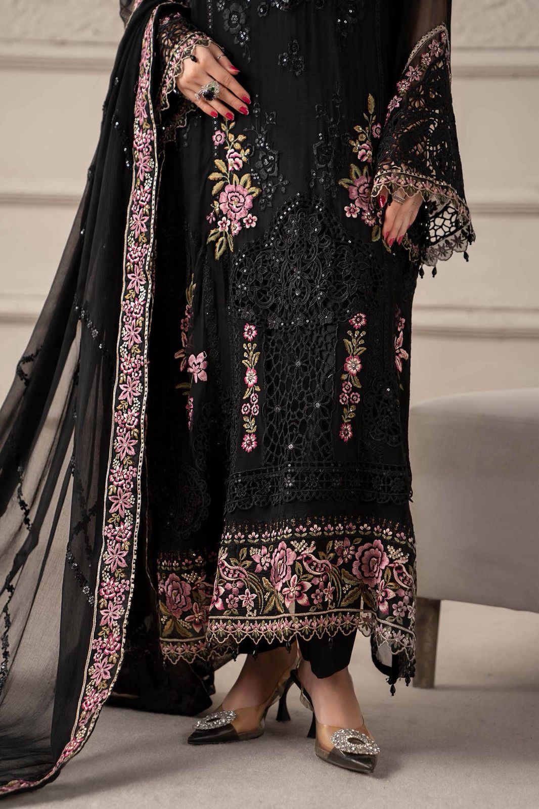 3 Piece Chiffon Suit - Unstitched