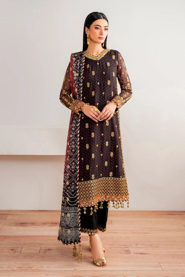 3 Piece Chiffon Suit - Unstitched