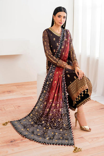 3 Piece Chiffon Suit - Unstitched