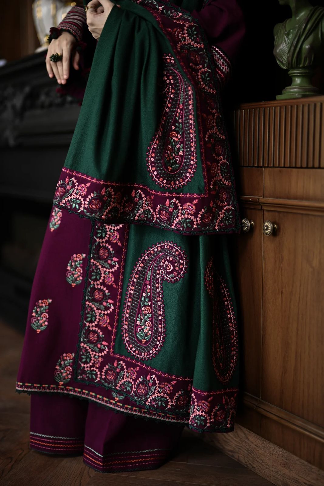 3 Piece Embroidered Cotton Suit - Unstitched