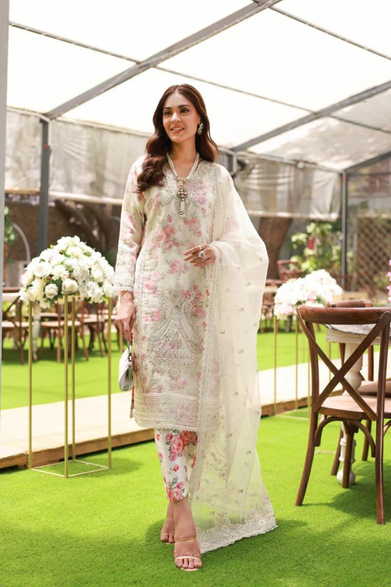 03-Piece Organza Suit - Unstitched