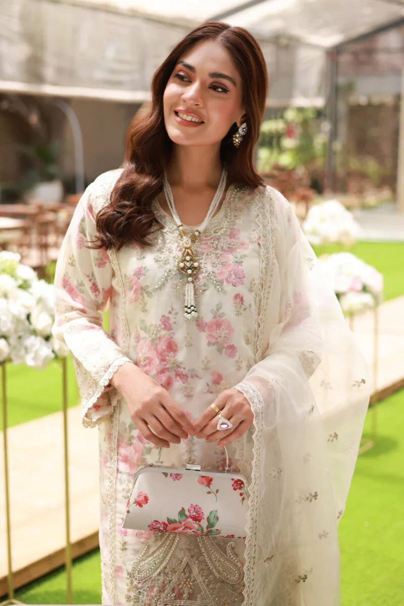 03-Piece Organza Suit - Unstitched