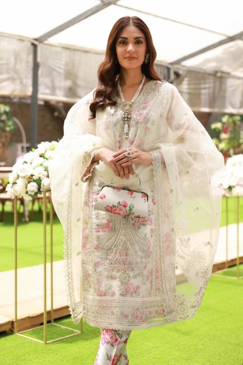 03-Piece Organza Suit - Unstitched