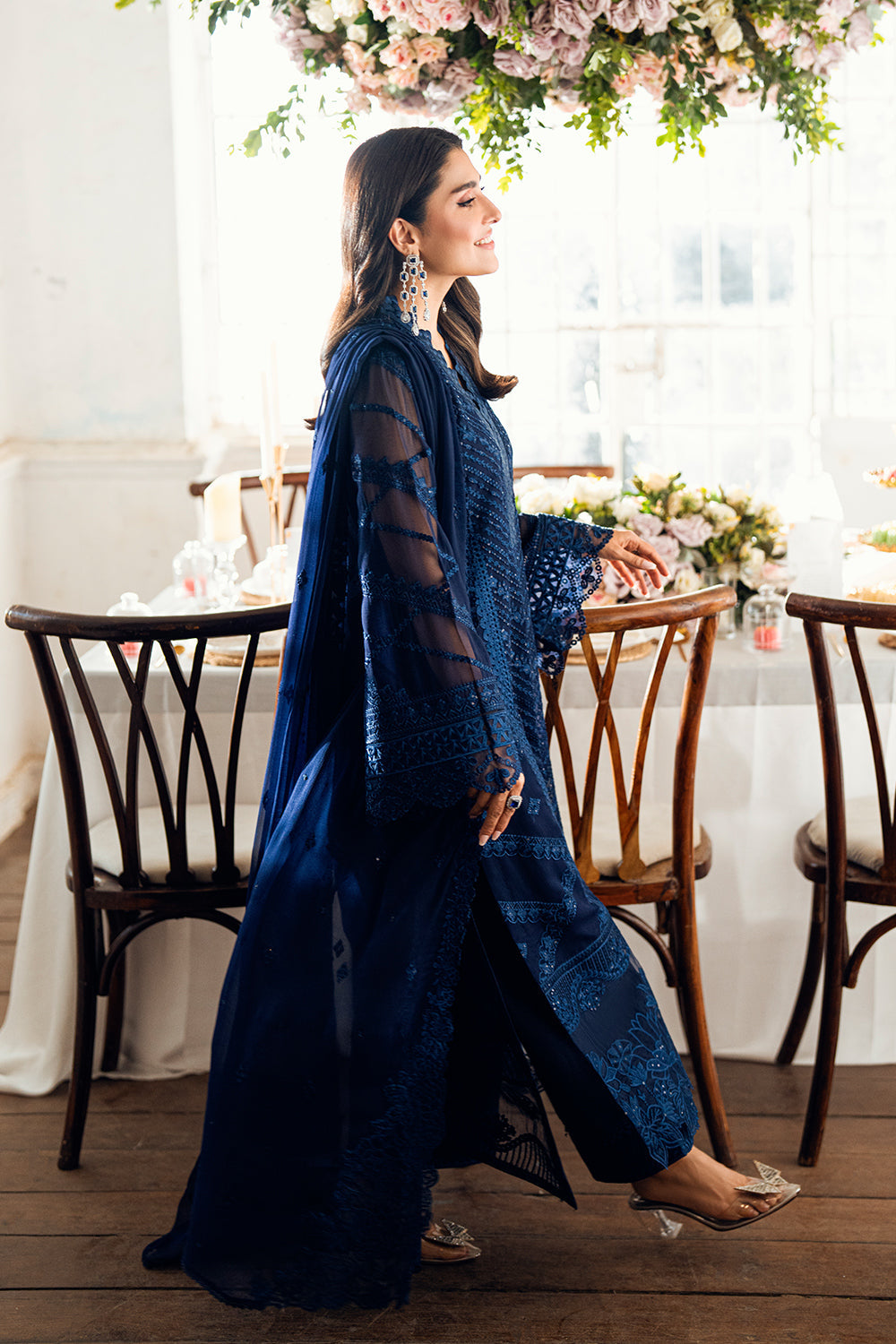 3 Piece Luxury Chiffon Dress - Unstitched