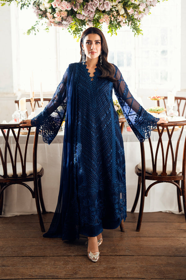 3 Piece Luxury Chiffon Dress - Unstitched