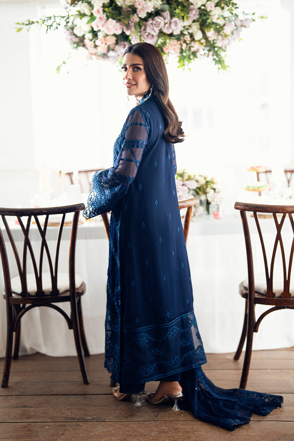 3 Piece Luxury Chiffon Dress - Unstitched