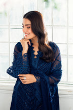 3 Piece Luxury Chiffon Dress - Unstitched
