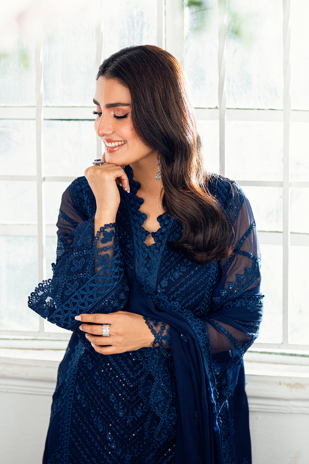 3 Piece Luxury Chiffon Dress - Unstitched