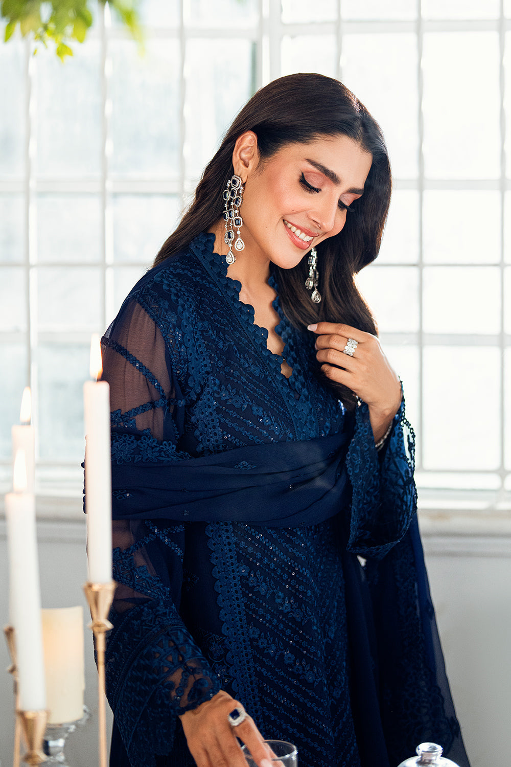 3 Piece Luxury Chiffon Dress - Unstitched