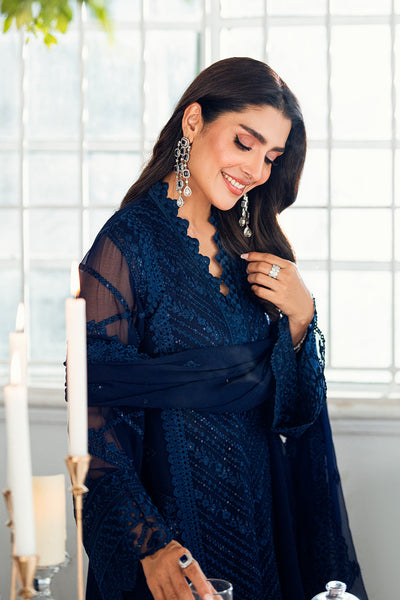 3 Piece Luxury Chiffon Dress - Unstitched