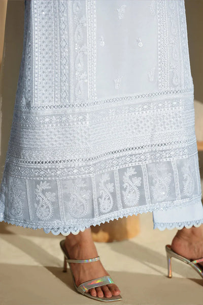 03-Piece Pure Chiffon Suit With Embroidery - Unstitched
