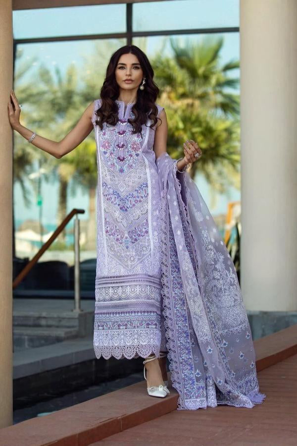 3 Piece Lavender Lawn Suit - Unstitched