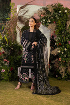 3 Piece Chikankari Organza Suit - Unstitched