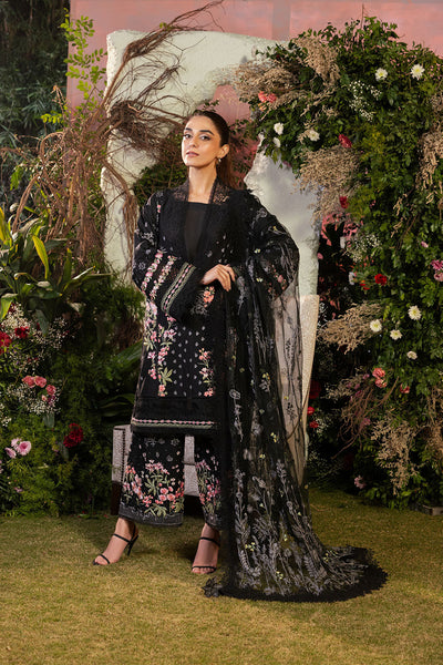 3 Piece Chikankari Organza Suit - Unstitched