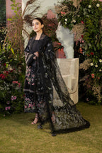 3 Piece Chikankari Organza Suit - Unstitched