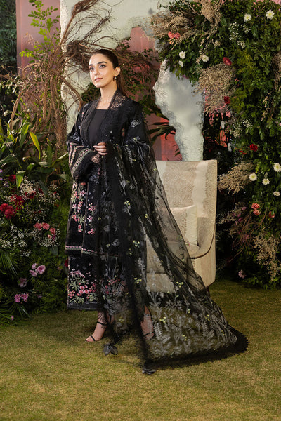 3 Piece Chikankari Organza Suit - Unstitched