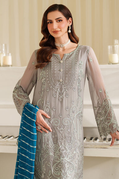 3 Piece Embroidery Chiffon Suit - Unstitched