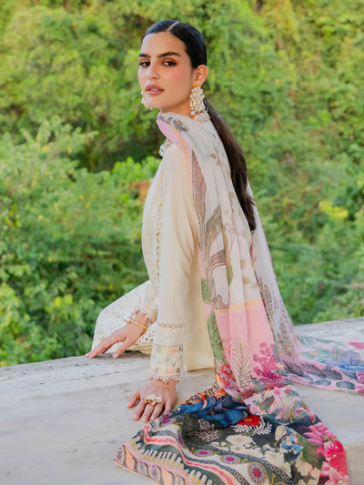 03-Piece Lawn Suit With Embroidery - Unstitched