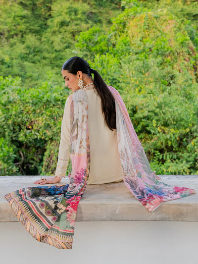 03-Piece Lawn Suit With Embroidery - Unstitched