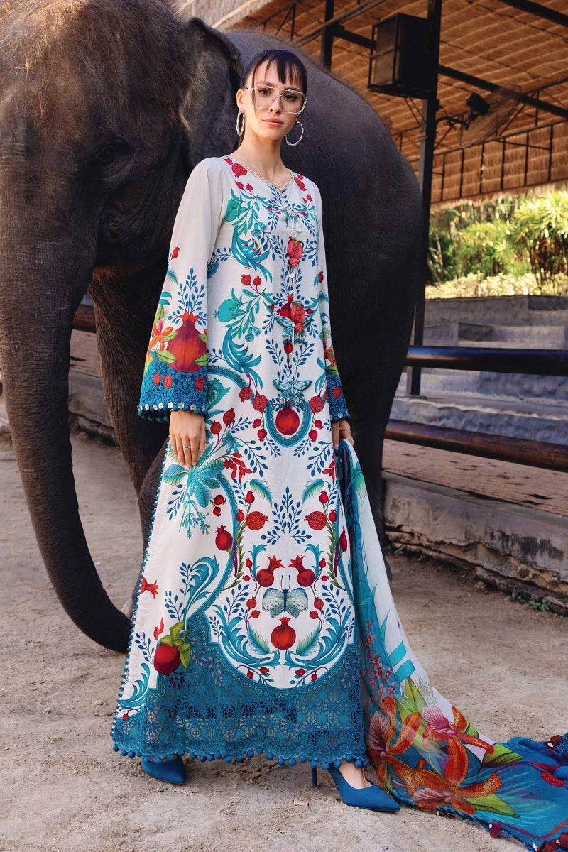 03-Piece Printed Lawn Suit - Unstitched