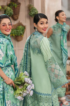 03-Piece Lawn Suit With Schiffli Embroidery - Unstitched