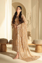 03-Piece Pure Chiffon Suit With Embroidery - Unstitched