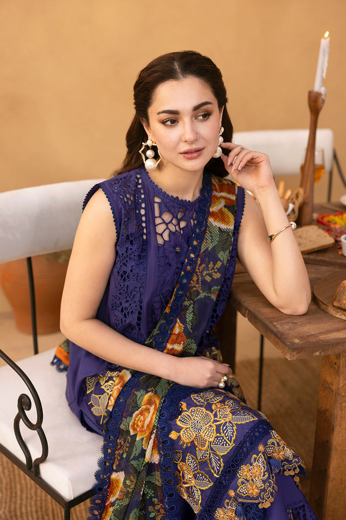 3 Piece Chikankari Embroidered Suit - Unstitched