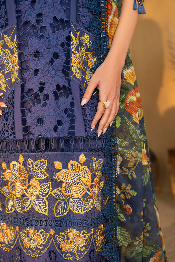 3 Piece Chikankari Embroidered Suit - Unstitched