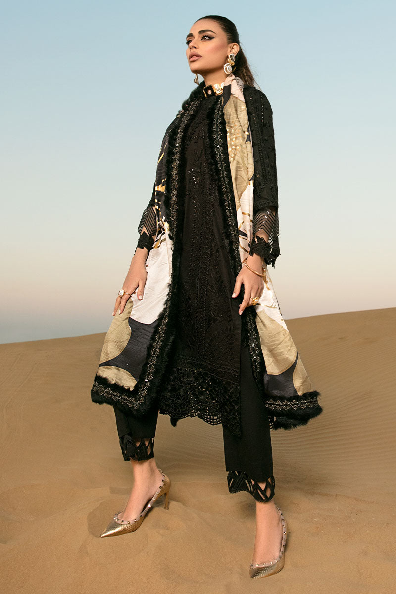 3 Piece Chikankari Embroidered Suit - Unstitched