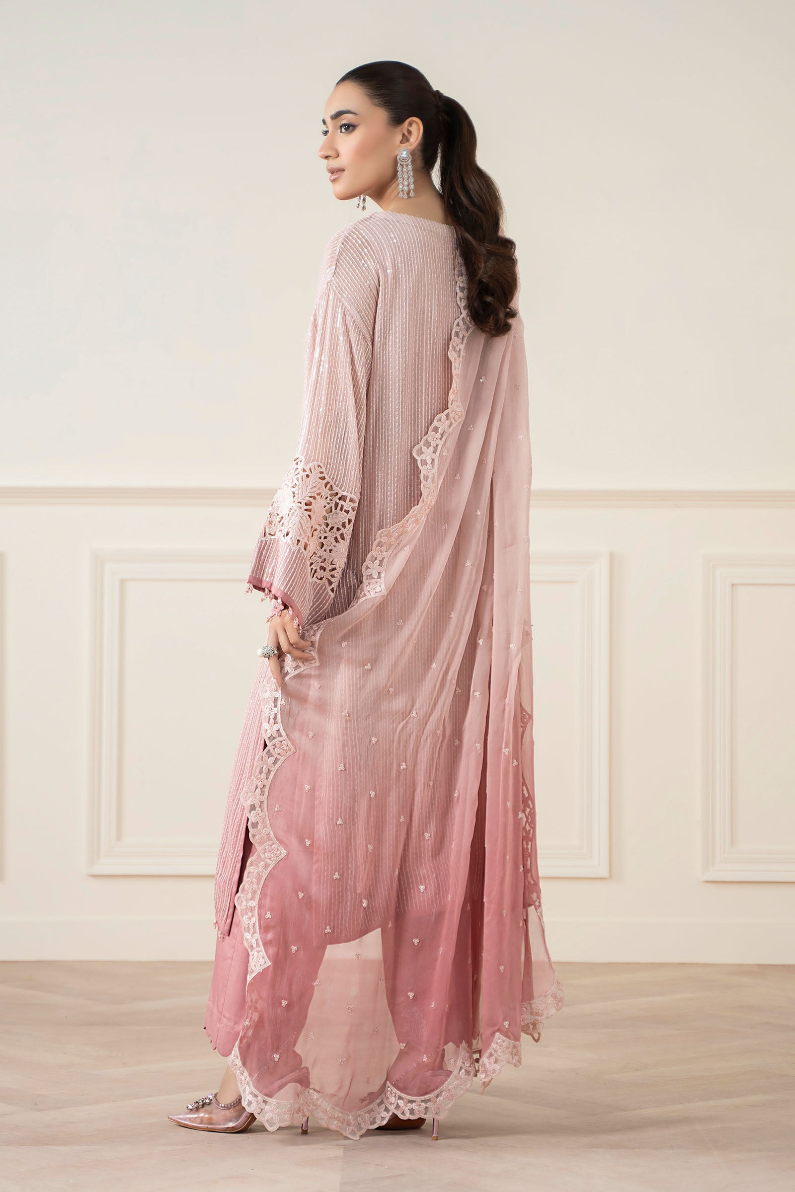 3 Piece Chiffon Embroidery Suit - Unstitched