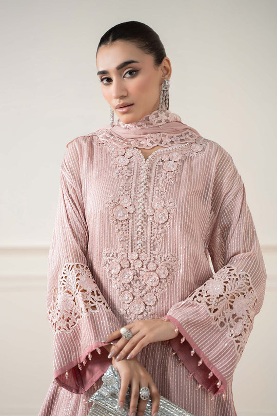 3 Piece Chiffon Embroidery Suit - Unstitched