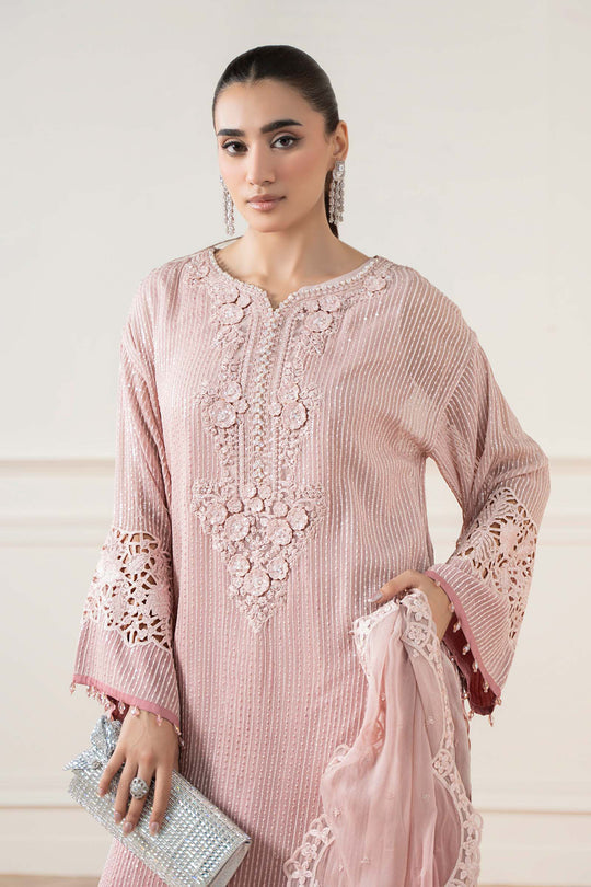 3 Piece Chiffon Embroidery Suit - Unstitched