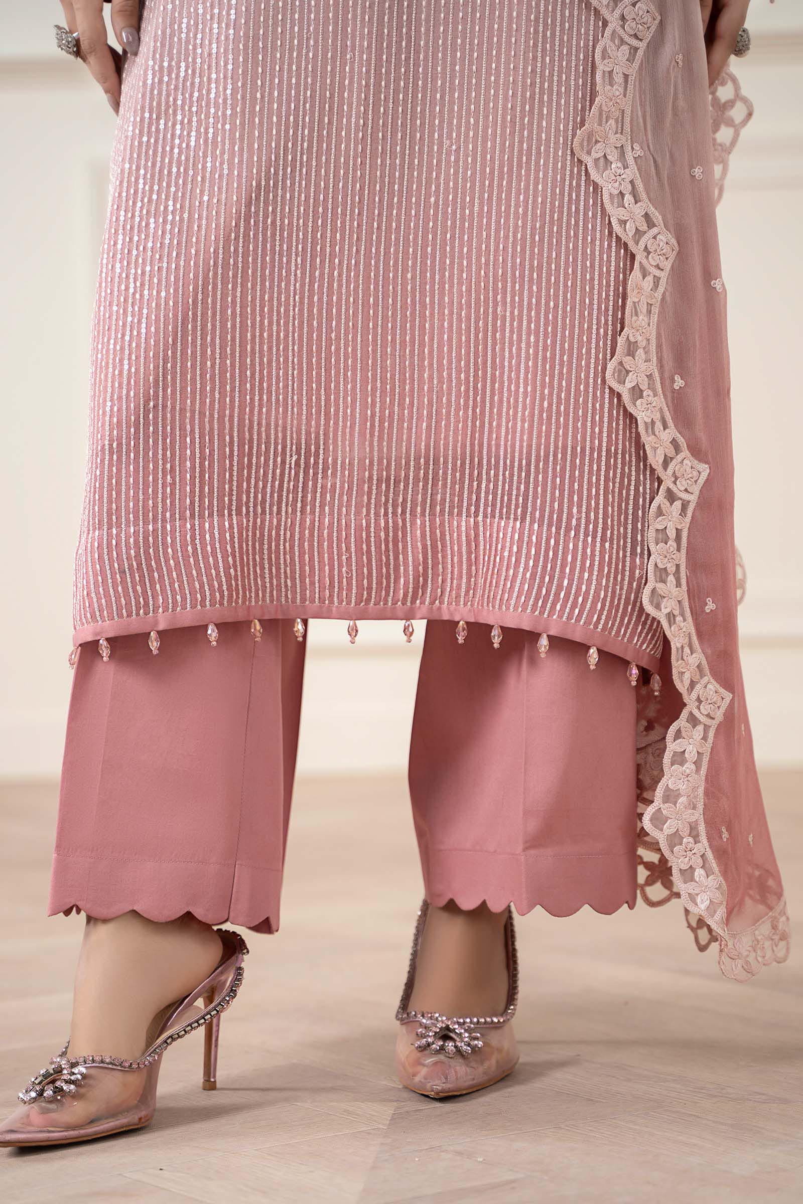 3 Piece Chiffon Embroidery Suit - Unstitched